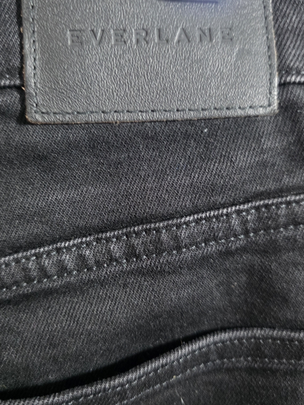 Everlane Wide Leg Raw Hem Jeans  High Rise Black Denim Sz 25 L - Picture 6 of 7